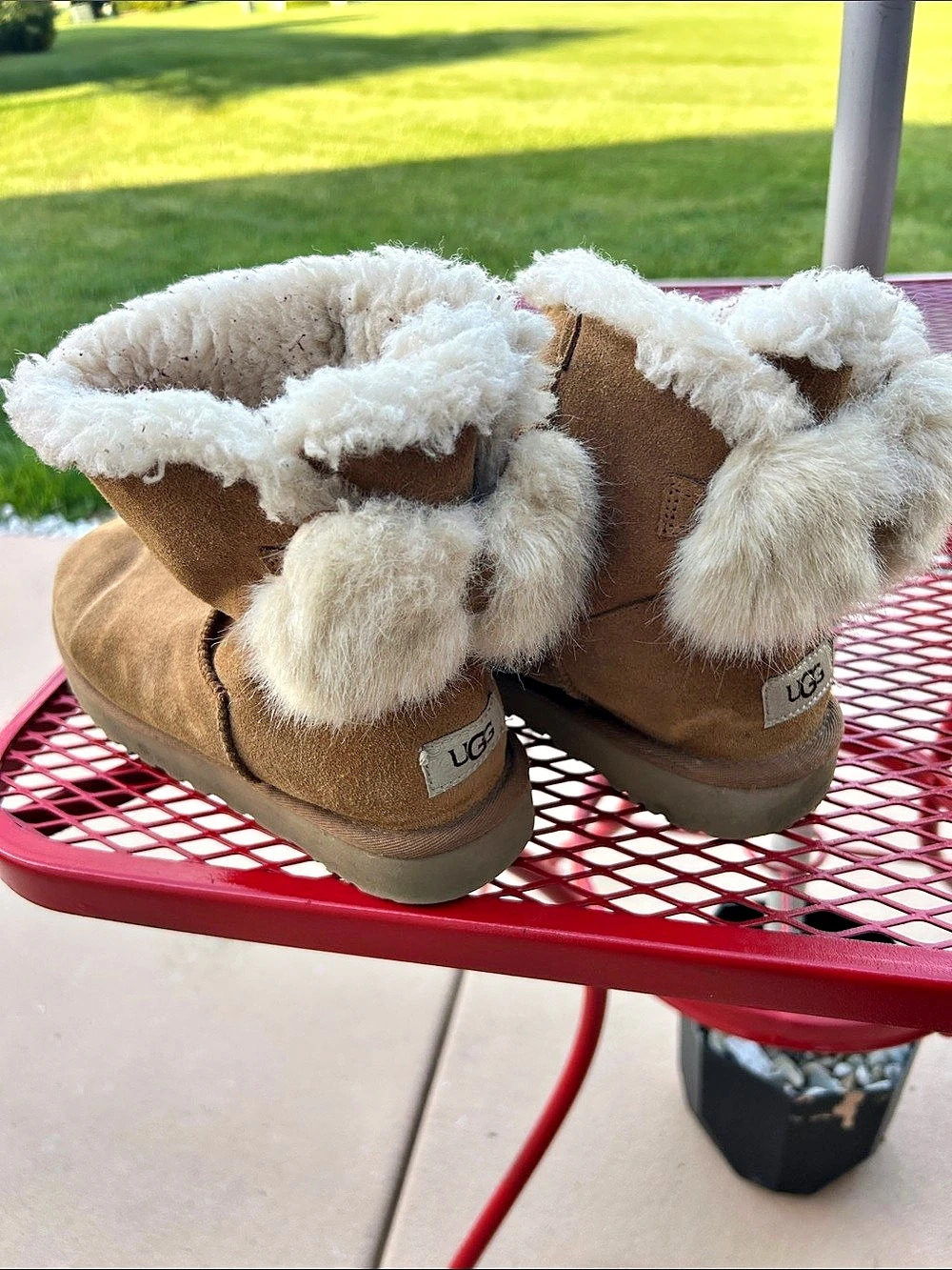 UGG Bailey Button II with Bow Boots Brown US 9